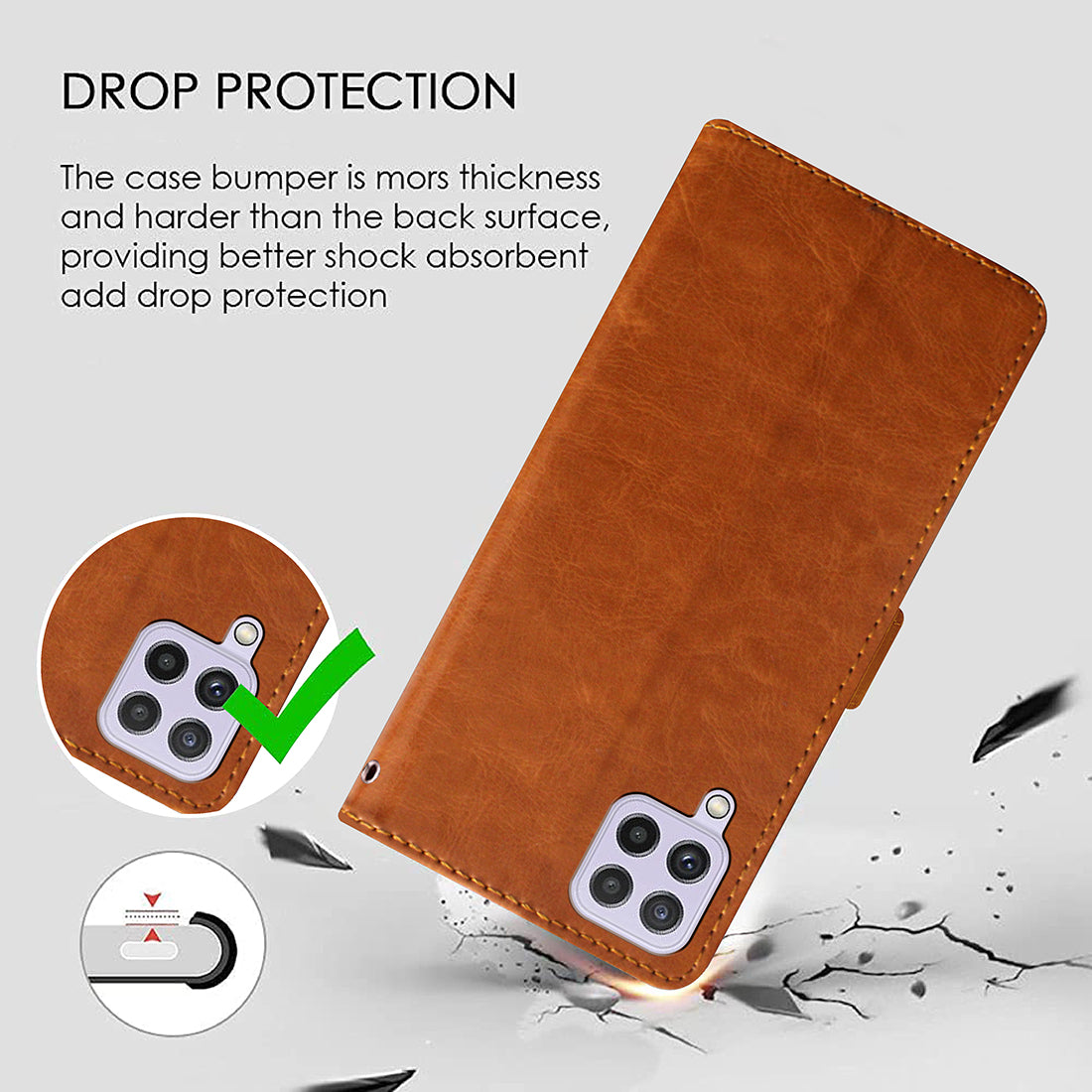 Premium Wallet Flip Cover for Samsung Galaxy A22 / F22