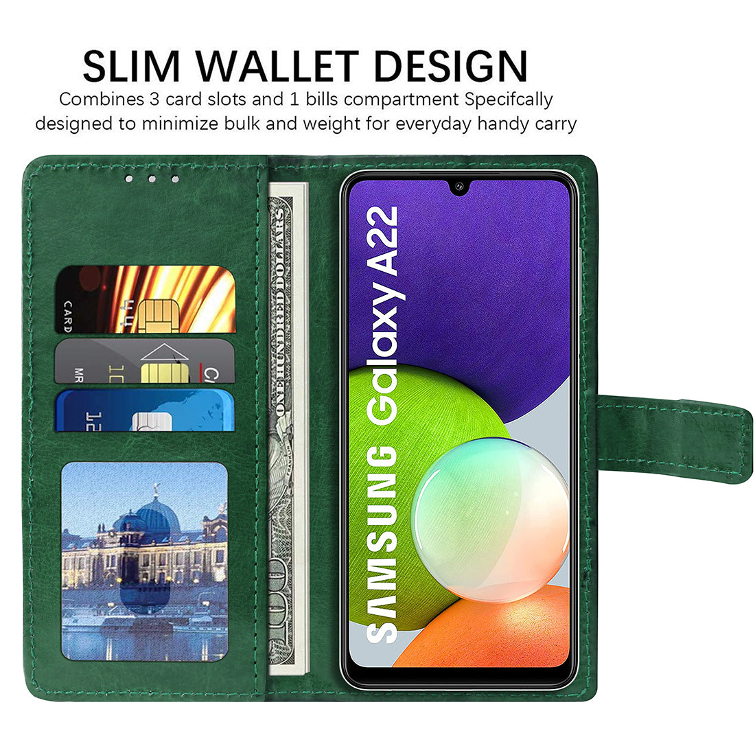 Premium Wallet Flip Cover for Samsung Galaxy A22 / F22