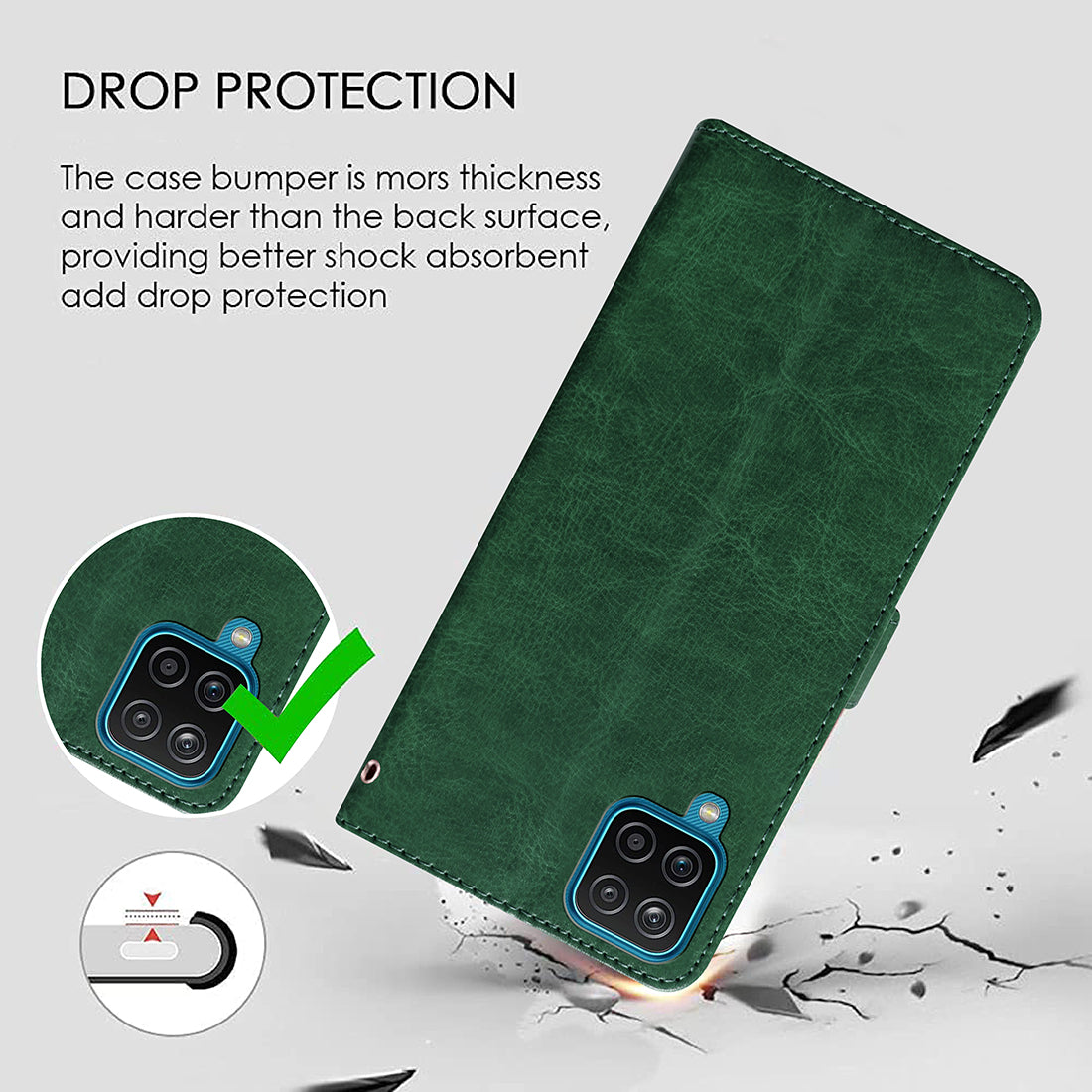 Premium Wallet Flip Cover for Samsung Galaxy M12 / F12