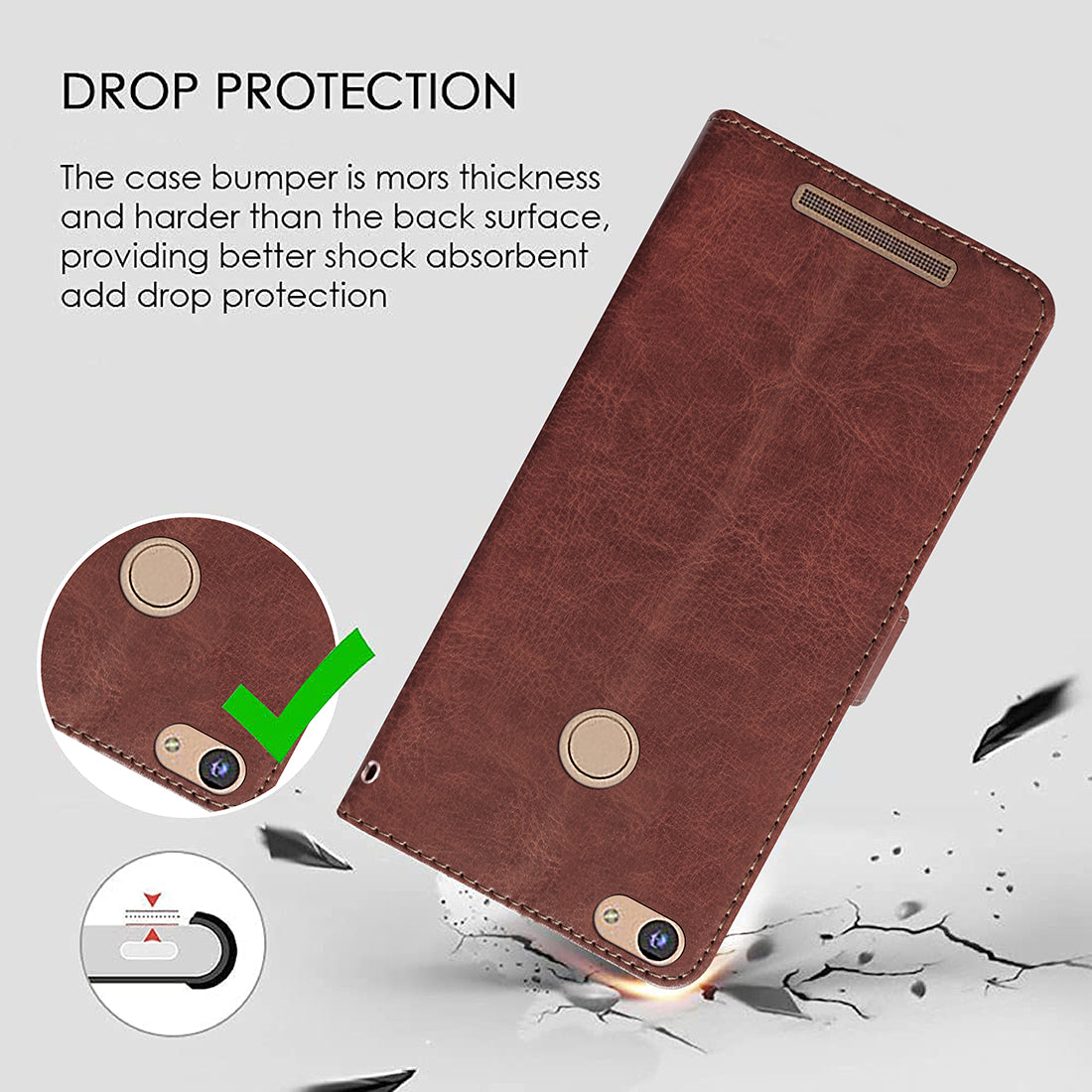 Premium Wallet Flip Cover for Comio P1 4G