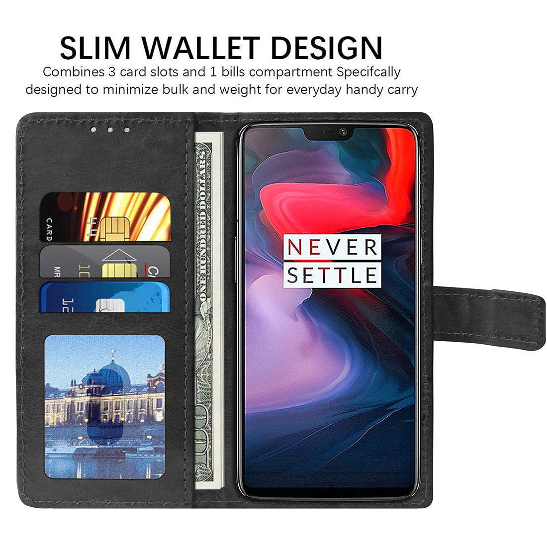 Premium Wallet Flip Cover for OnePlus 6 4G