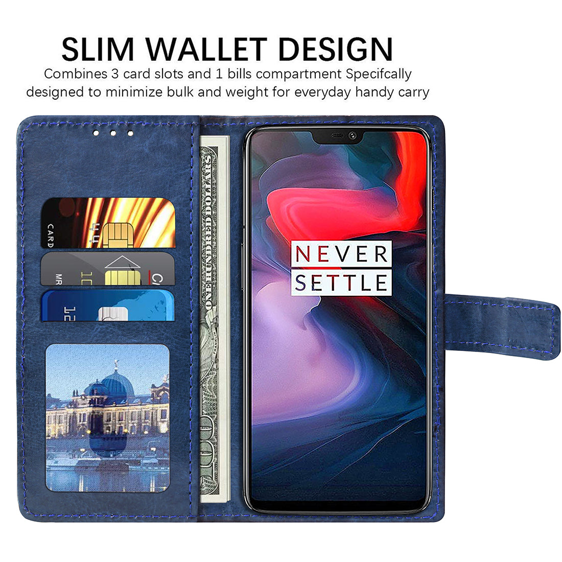 Premium Wallet Flip Cover for OnePlus 6 4G