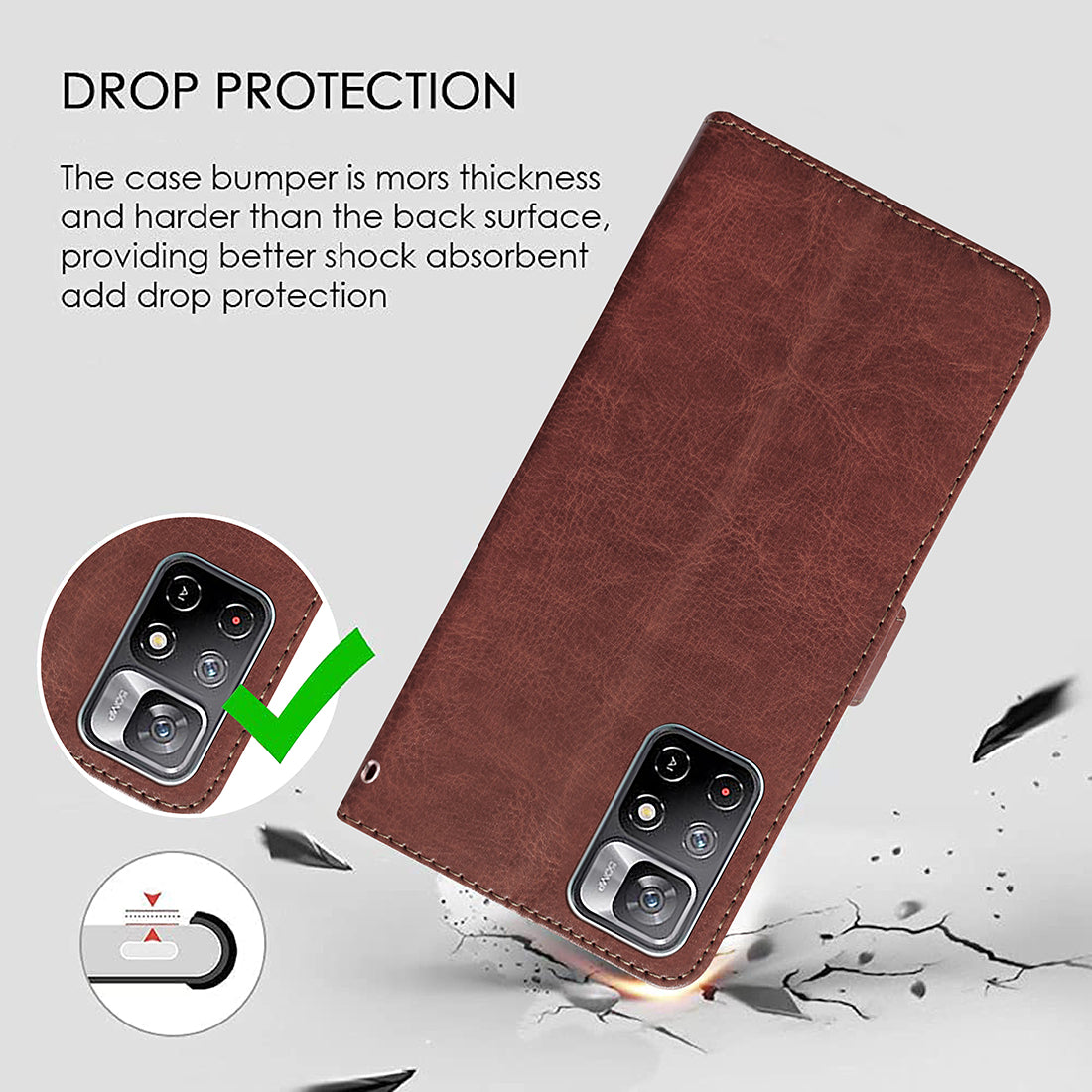 Premium Wallet Flip Cover for Mi Redmi Note 11T 5G / Poco M4 Pro 5G