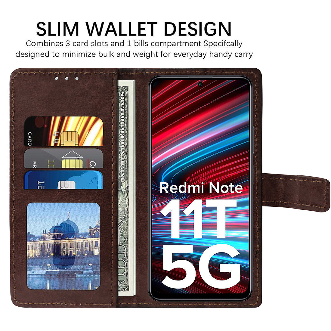 Premium Wallet Flip Cover for Mi Redmi Note 11T 5G