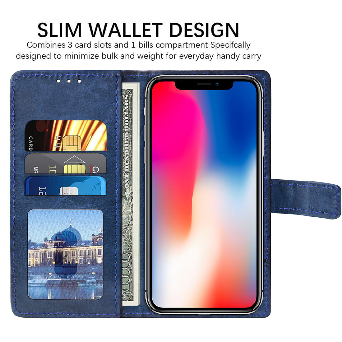 Premium Wallet Flip Cover for Apple iPhone X / XS