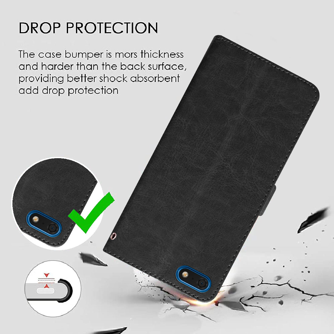 Premium Wallet Flip Cover for Huawei Honor 7S