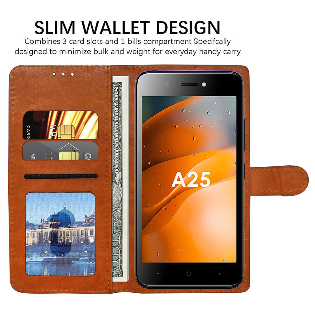 Premium Wallet Flip Cover for Itel A25