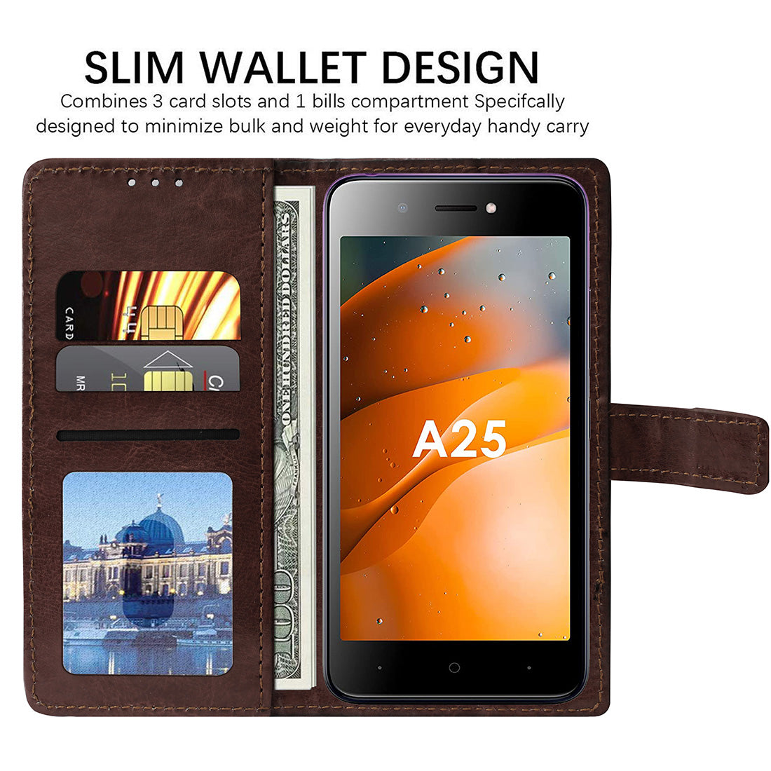 Premium Wallet Flip Cover for Itel A25