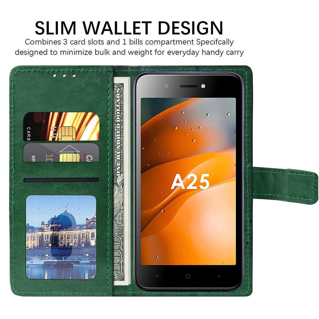 Premium Wallet Flip Cover for Itel A25