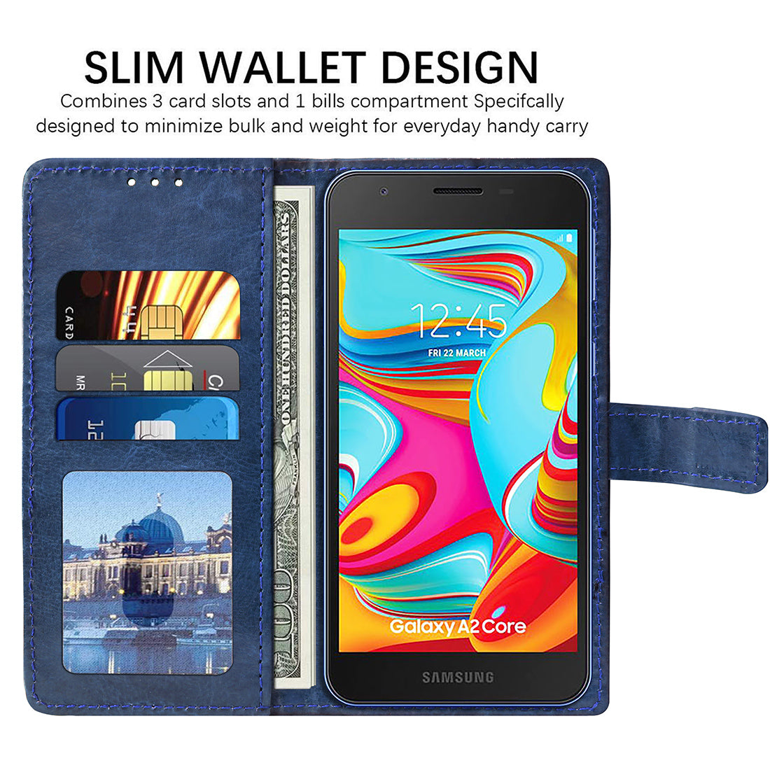 Premium Wallet Flip Cover for Samsung Galaxy A2 Core