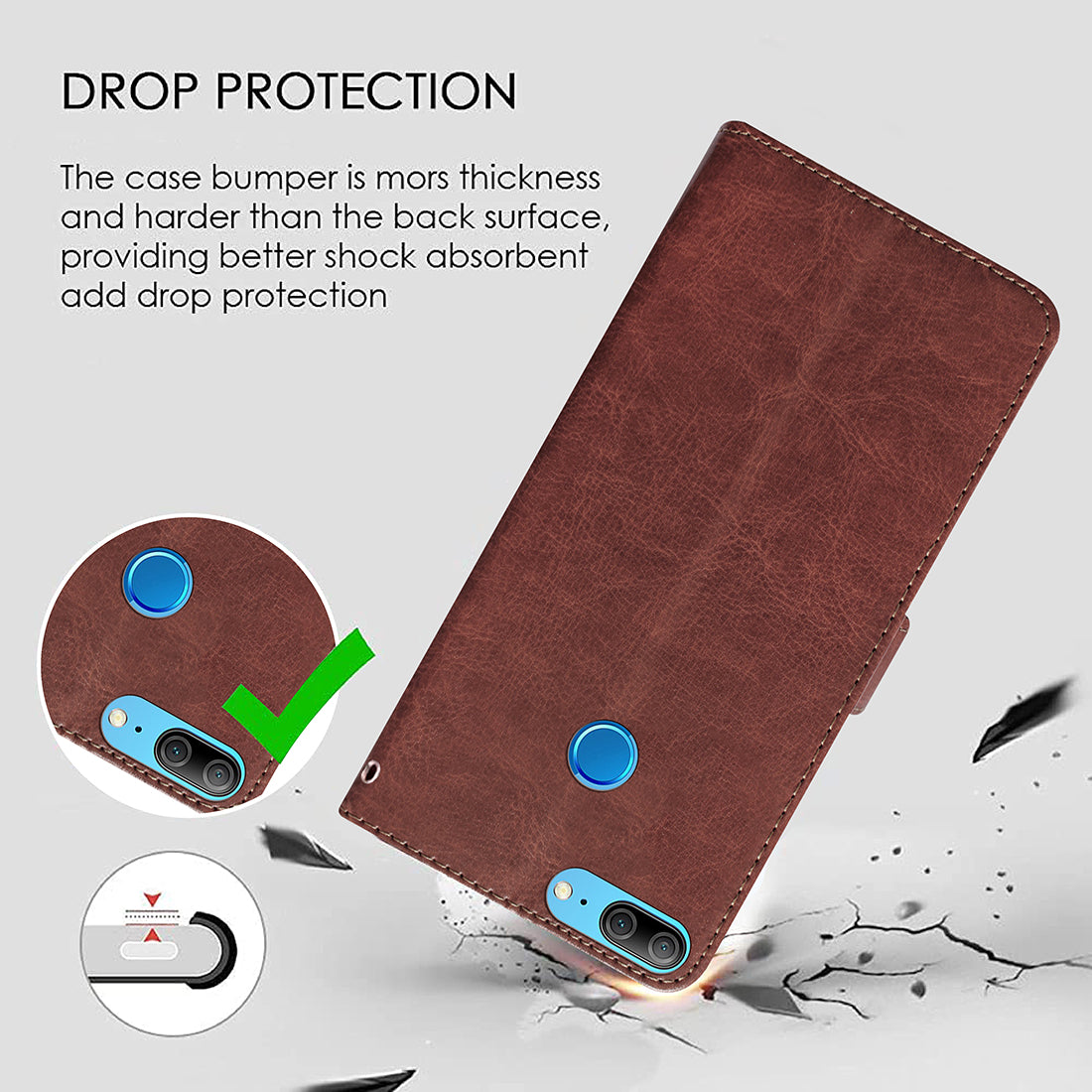 Premium Wallet Flip Cover for Huawei Honor 9 Lite 4G