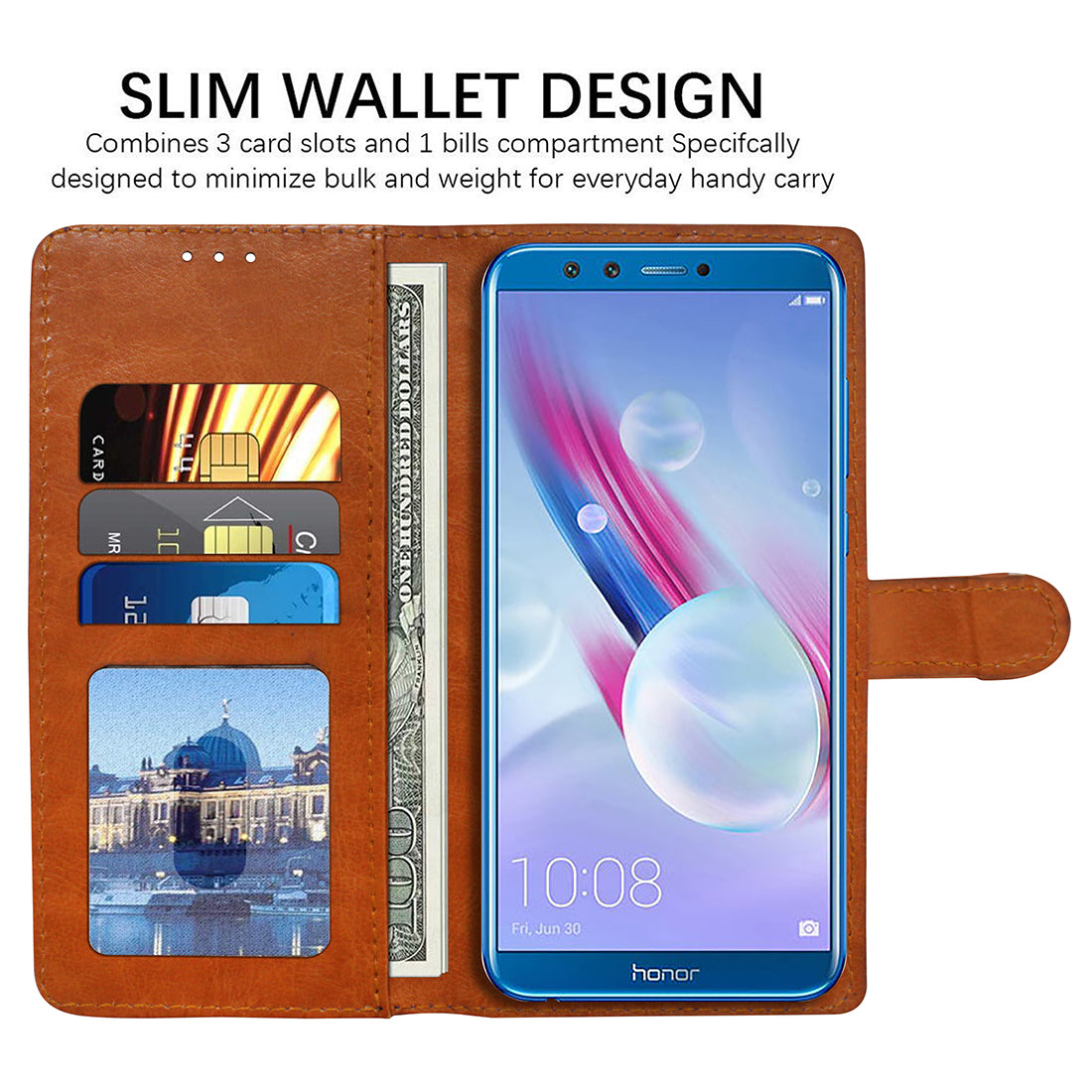Premium Wallet Flip Cover for Huawei Honor 9 Lite