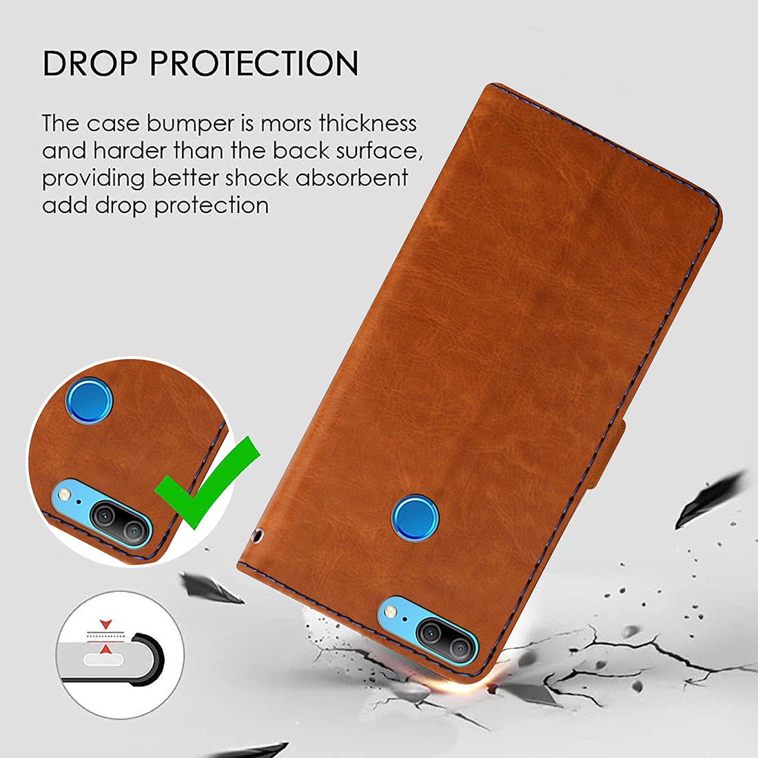 Premium Wallet Flip Cover for Huawei Honor 9 Lite