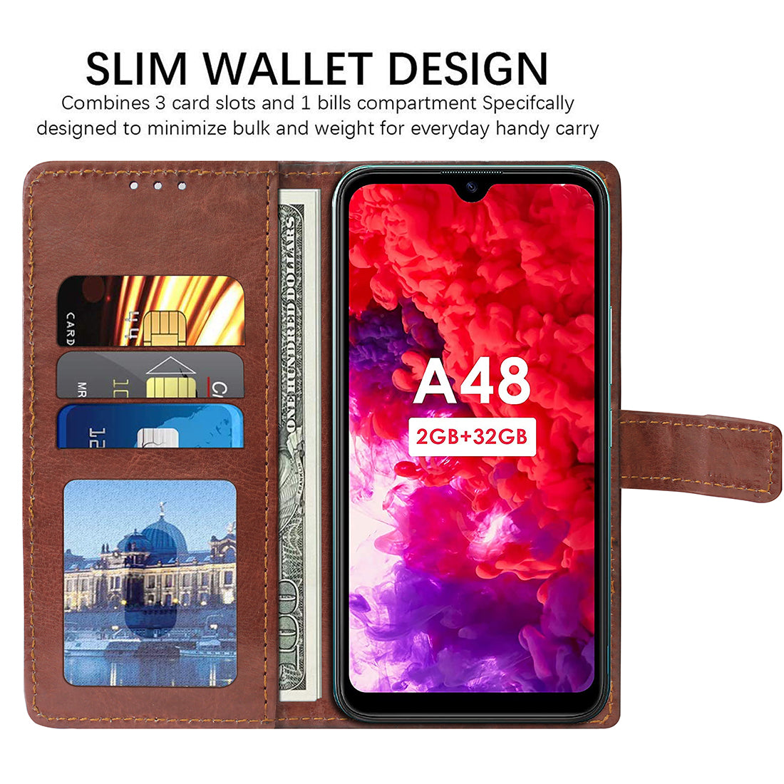 Premium Wallet Flip Cover for Itel A48