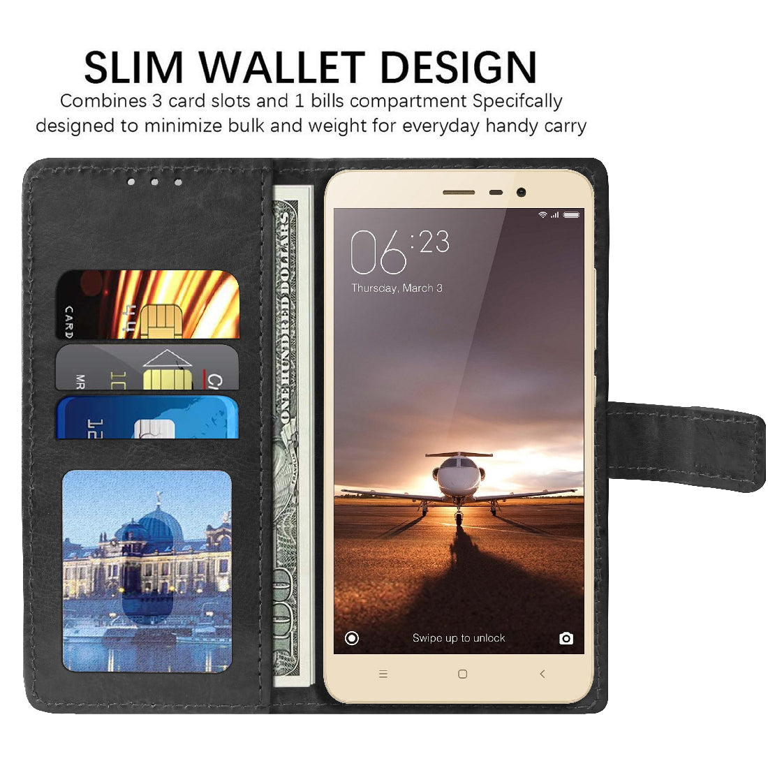 Premium Wallet Flip Cover for Mi Redmi Note 3 4G