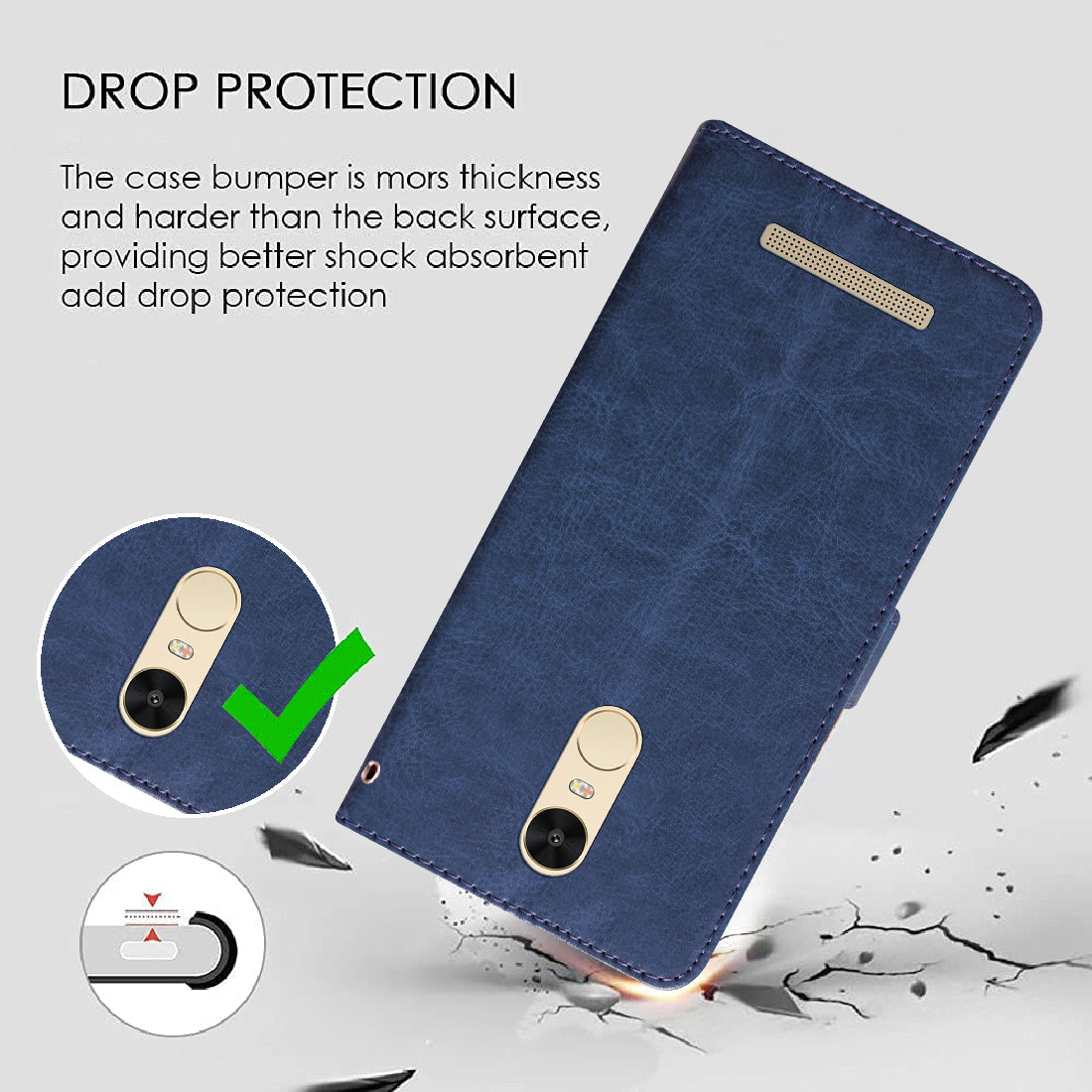 Premium Wallet Flip Cover for Mi Redmi Note 3 4G