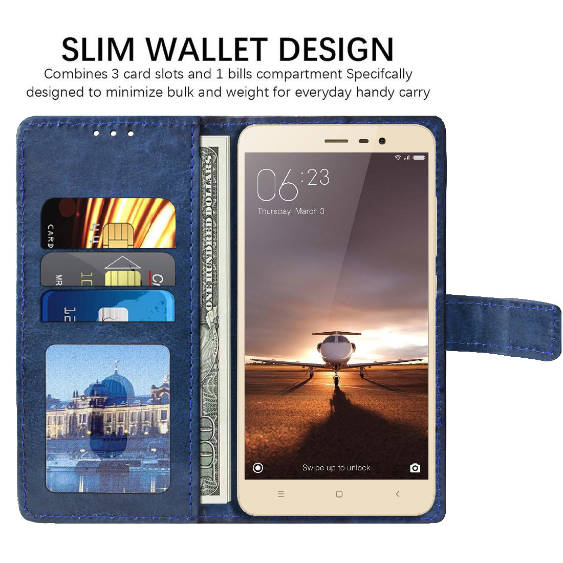 Premium Wallet Flip Cover for Mi Redmi Note 3 4G