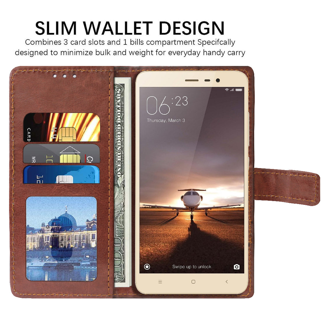 Premium Wallet Flip Cover for Mi Redmi Note 3 4G