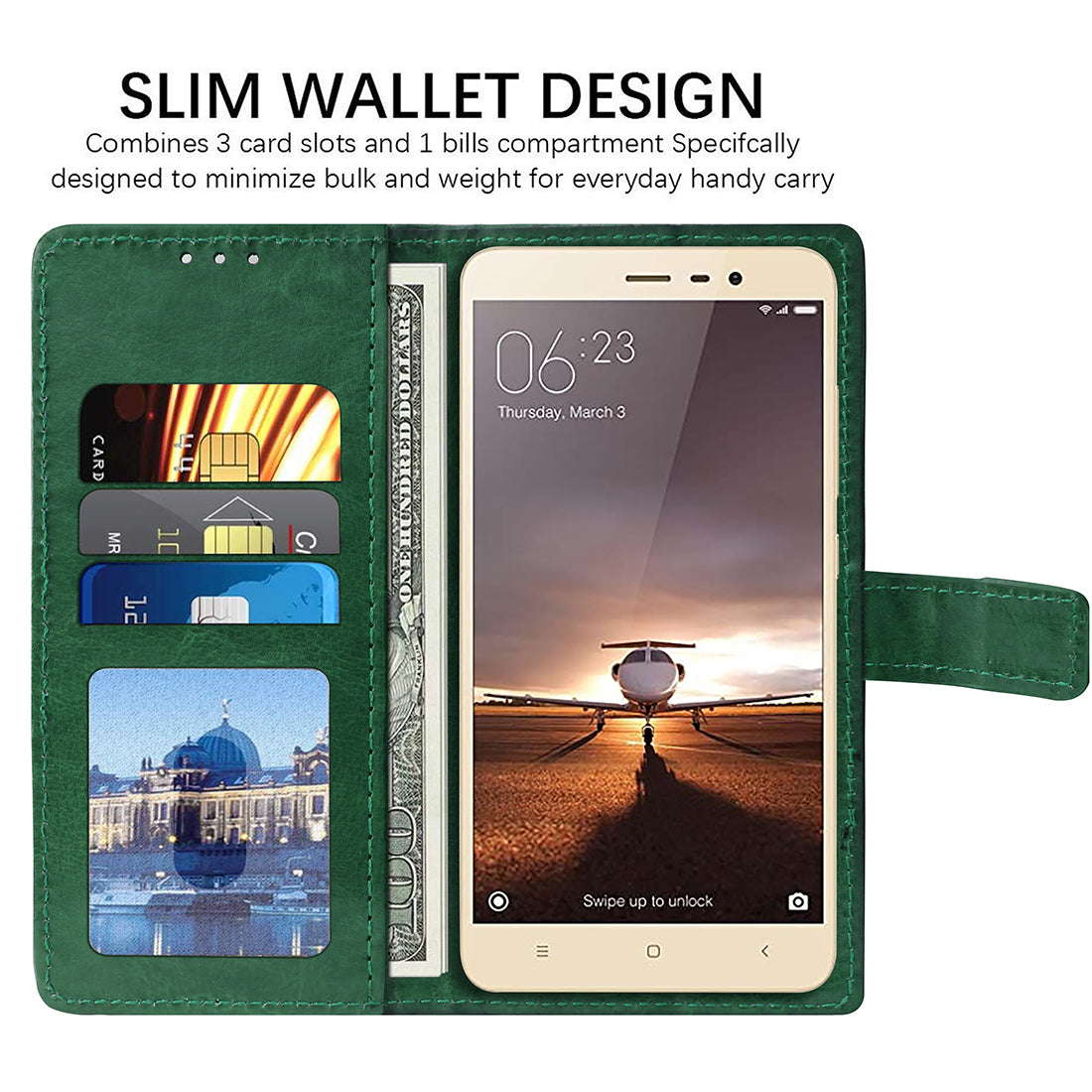 Premium Wallet Flip Cover for Mi Redmi Note 3