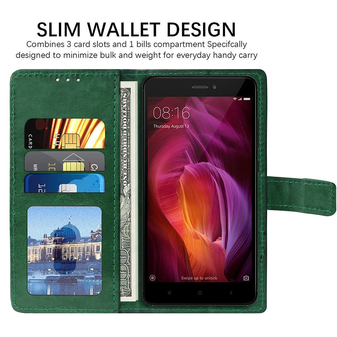 Premium Wallet Flip Cover for Mi Redmi Note 4