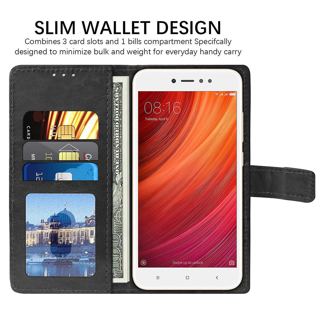 Premium Wallet Flip Cover for Mi Redmi Y1 4G