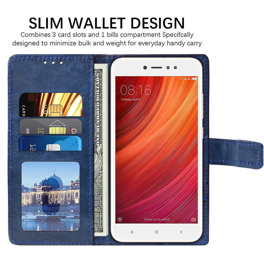 Premium Wallet Flip Cover for Mi Redmi Y1 4G