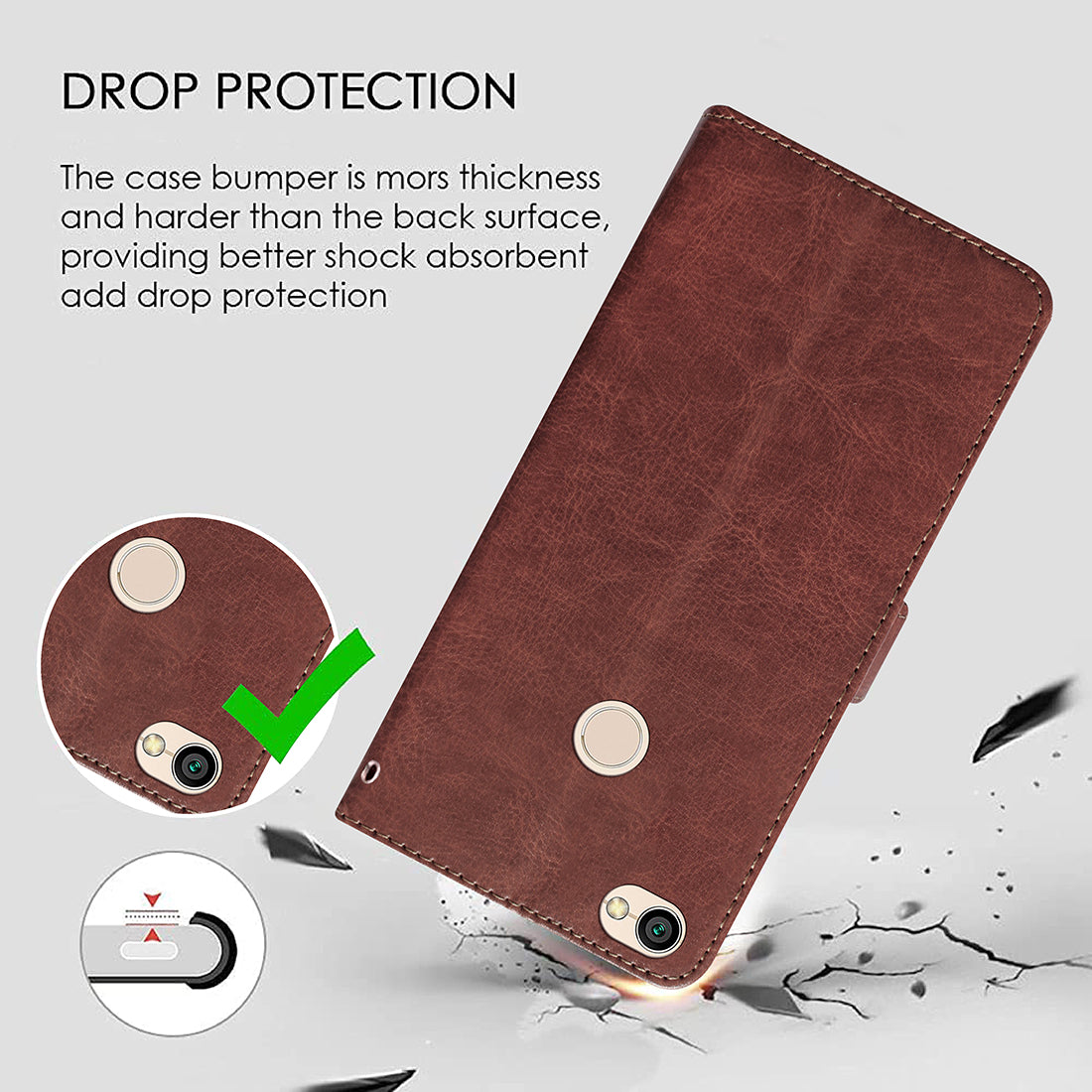 Premium Wallet Flip Cover for Mi Redmi Y1 4G