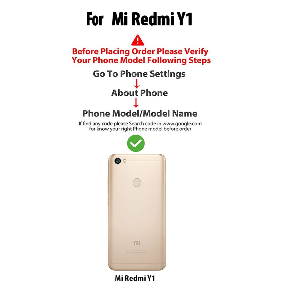 Premium Wallet Flip Cover for Mi Redmi Y1