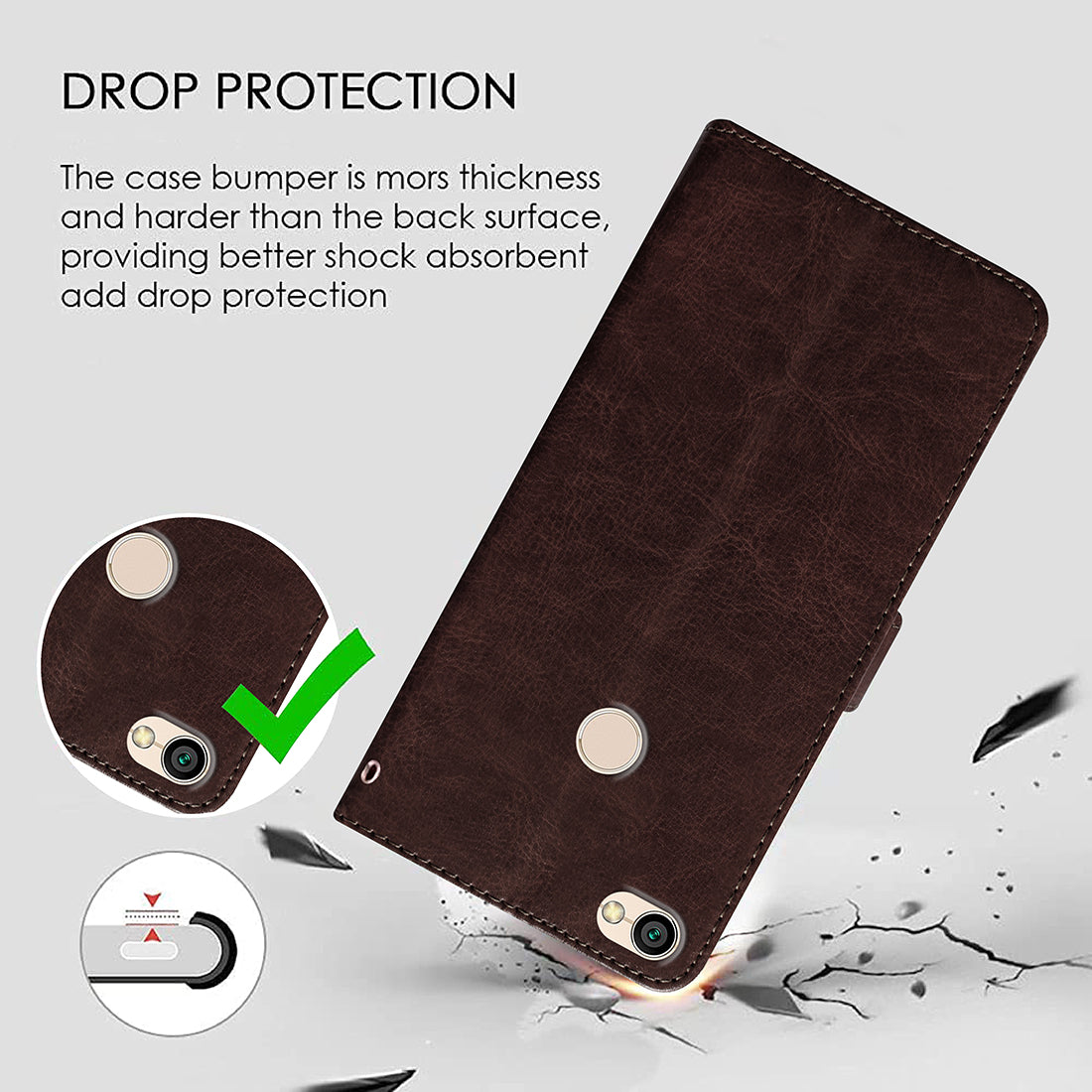 Premium Wallet Flip Cover for Mi Redmi Y1