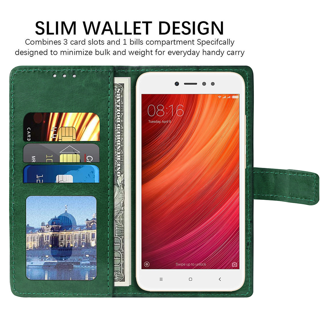 Premium Wallet Flip Cover for Mi Redmi Y1