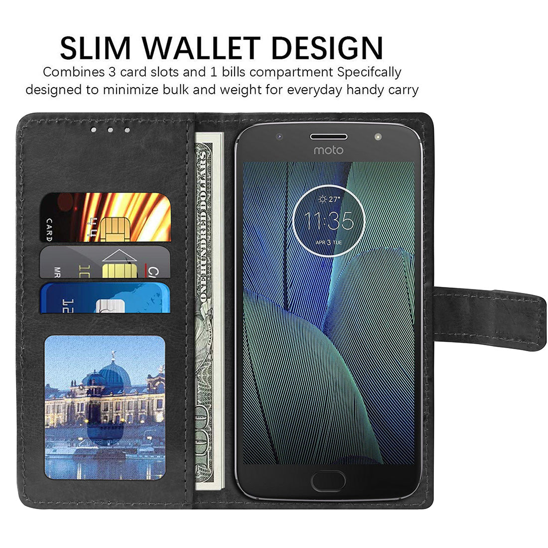 Premium Wallet Flip Cover for Motorola Moto G5S Plus