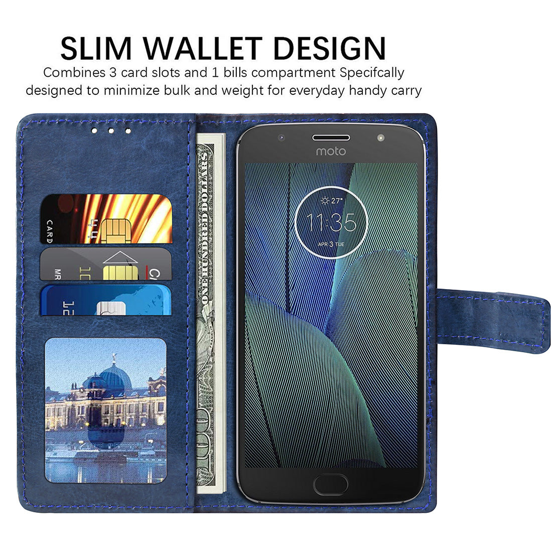 Premium Wallet Flip Cover for Motorola Moto G5S Plus