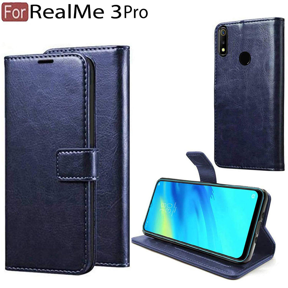 Premium Wallet Flip Cover for Realme 3 Pro 4G