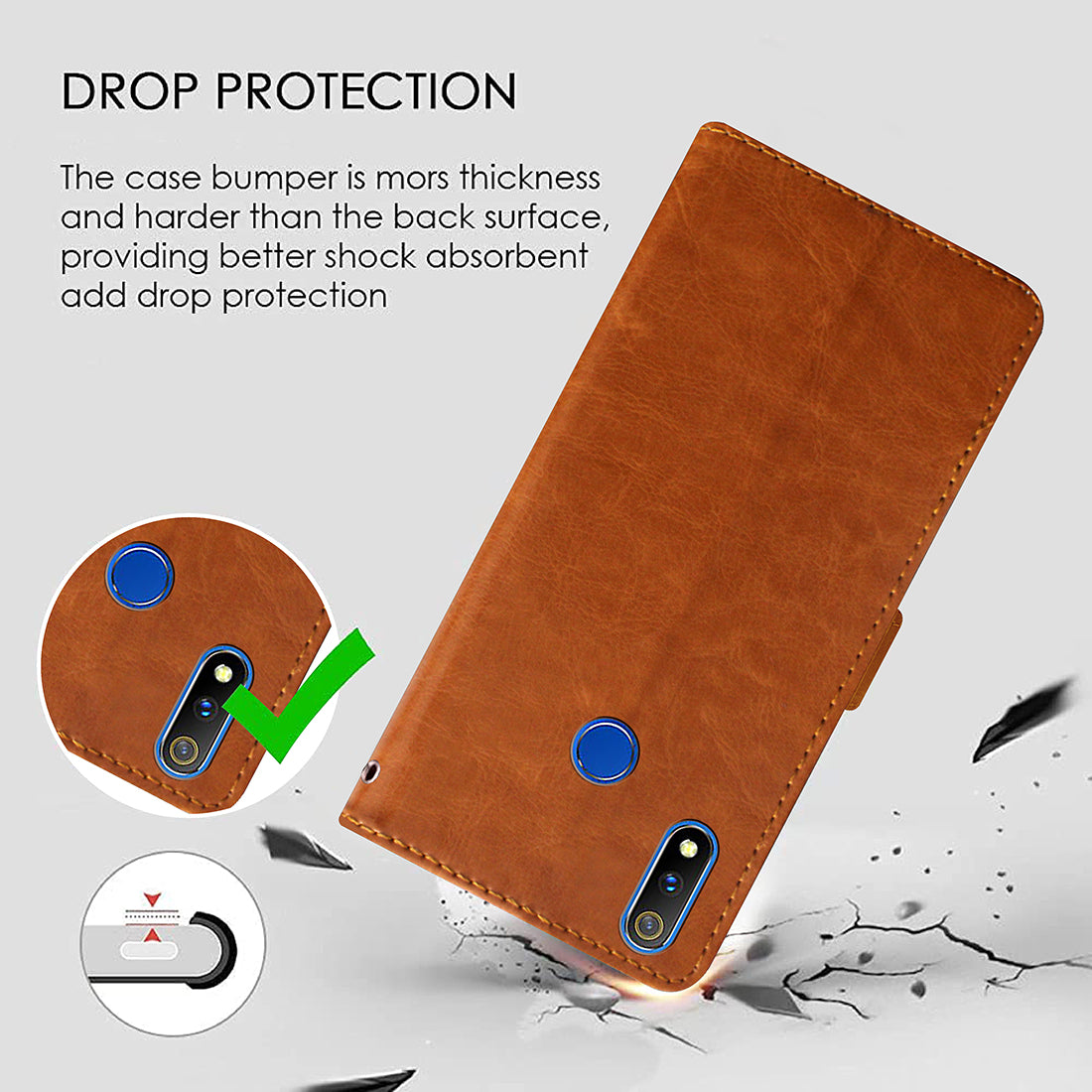 Premium Wallet Flip Cover for Realme 3 Pro