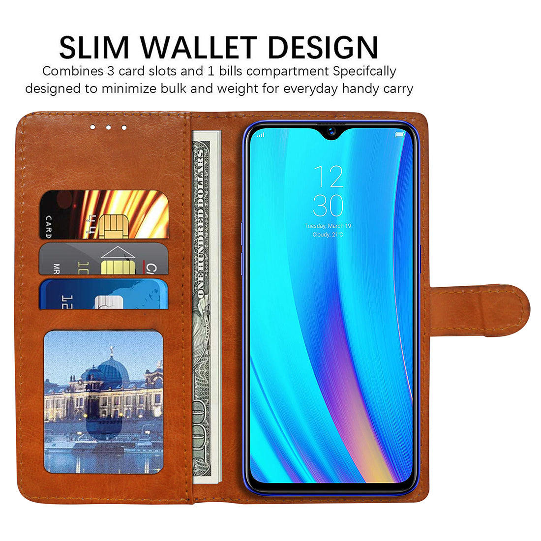 Premium Wallet Flip Cover for Realme 3 Pro