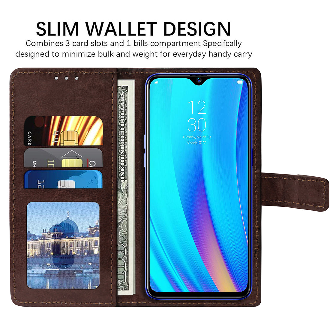 Premium Wallet Flip Cover for Realme 3 Pro