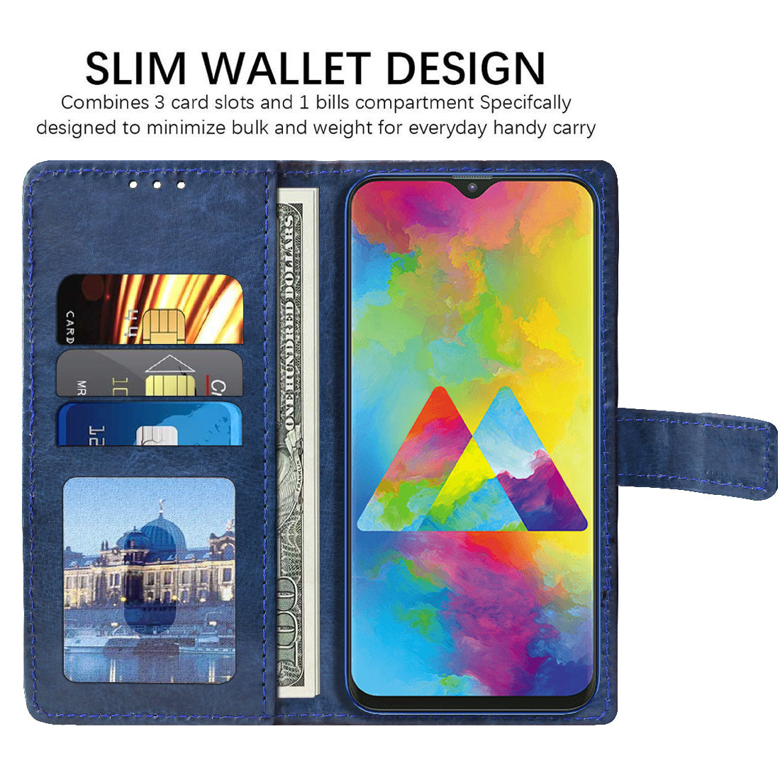 Premium Wallet Flip Cover for Samsung Galaxy M20