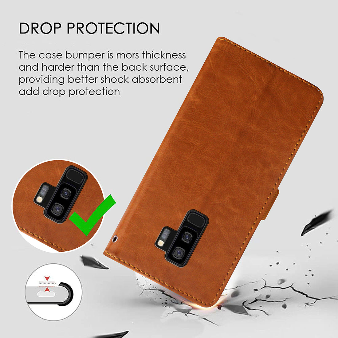 Premium Wallet Flip Cover for Samsung Galaxy S9 Plus 4G