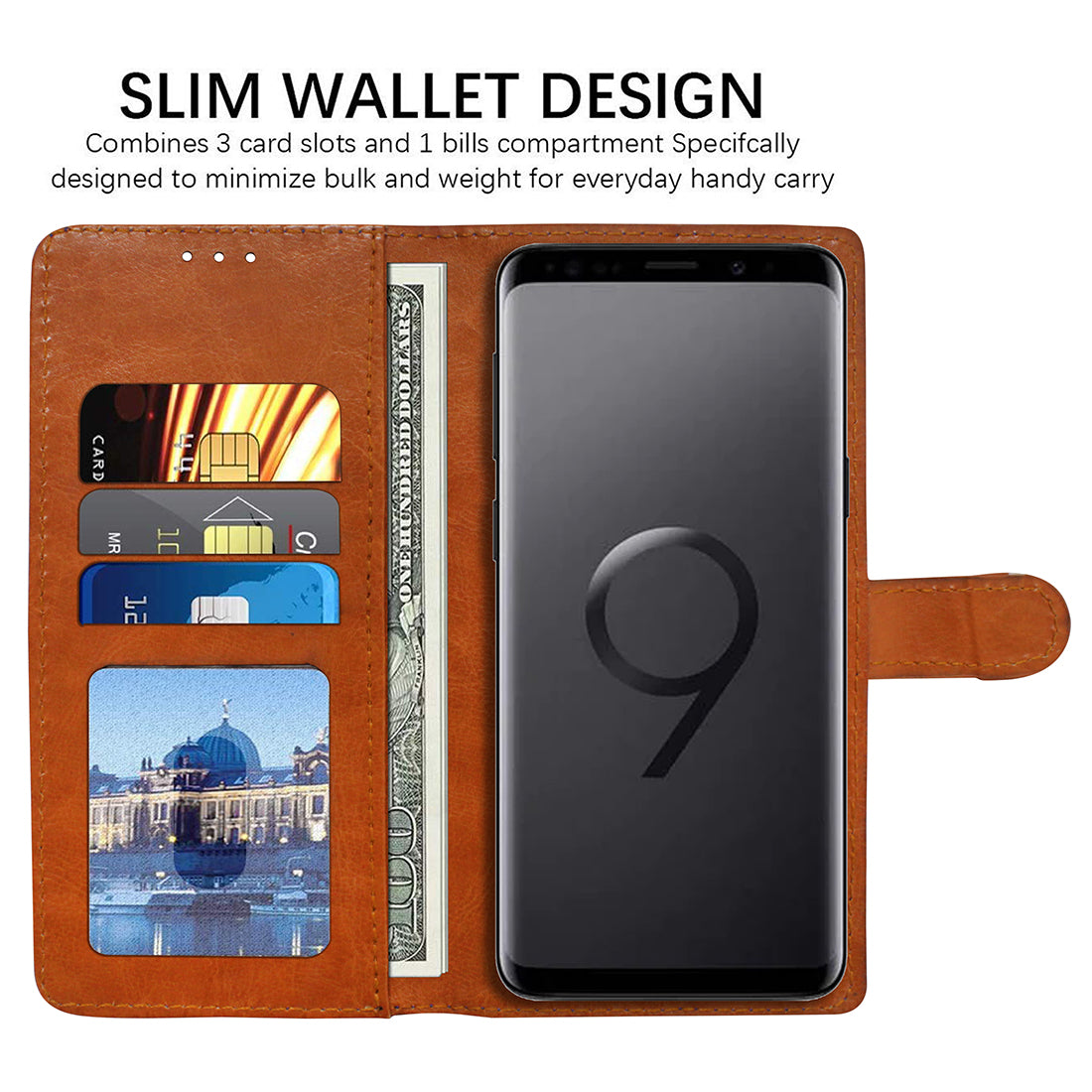 Premium Wallet Flip Cover for Samsung Galaxy S9 Plus 4G