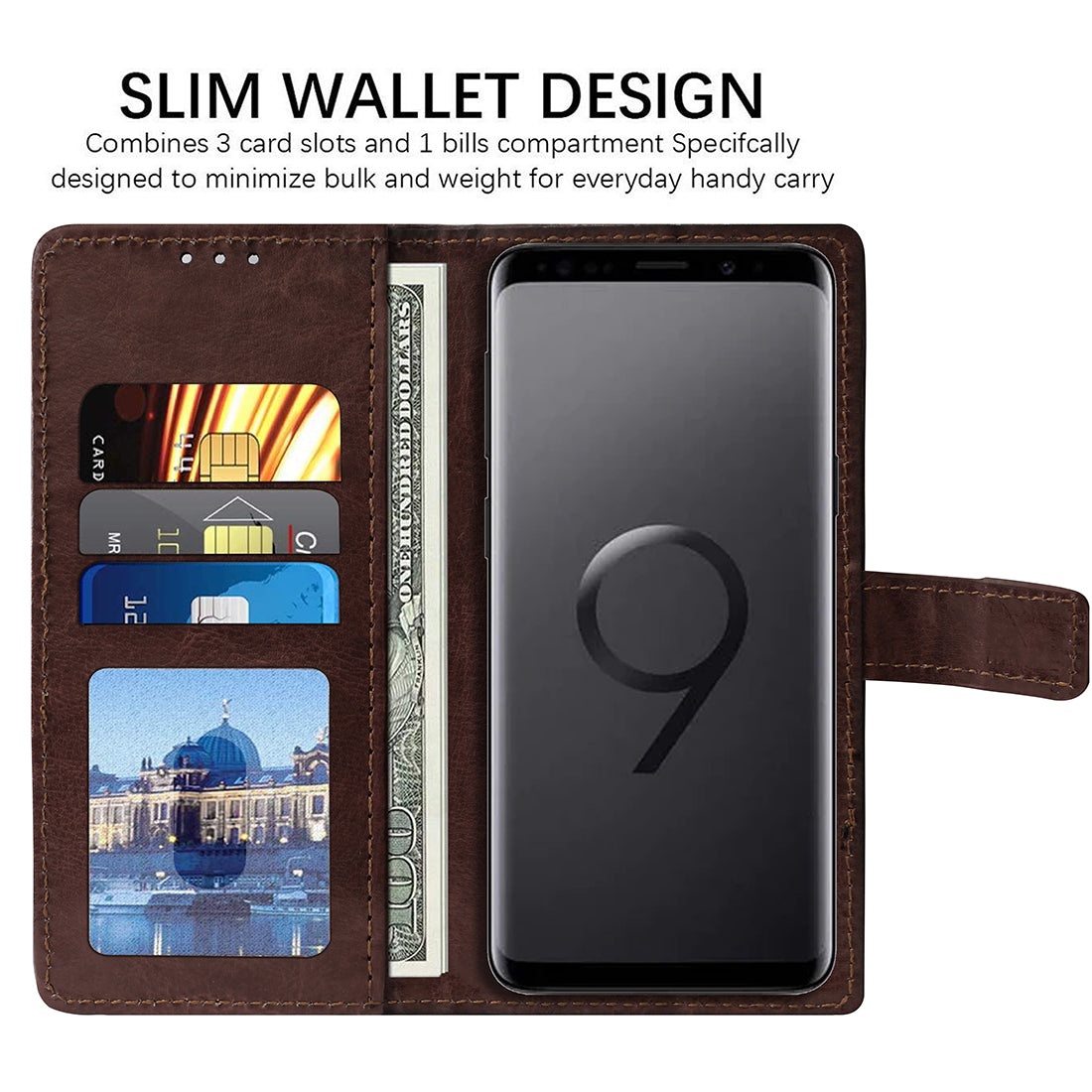 Premium Wallet Flip Cover for Samsung Galaxy S9 Plus 4G