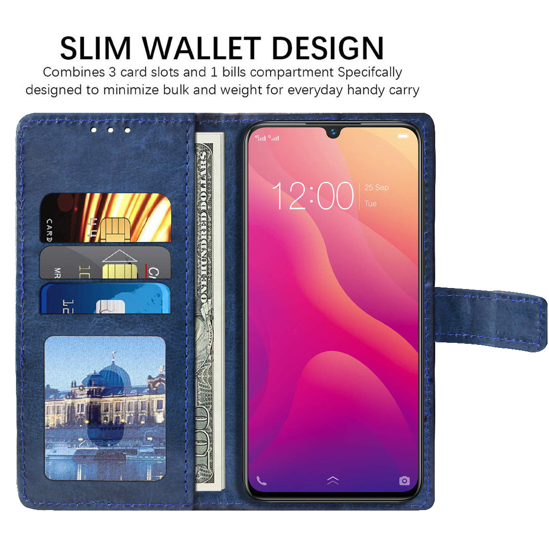 Premium Wallet Flip Cover for Vivo V11