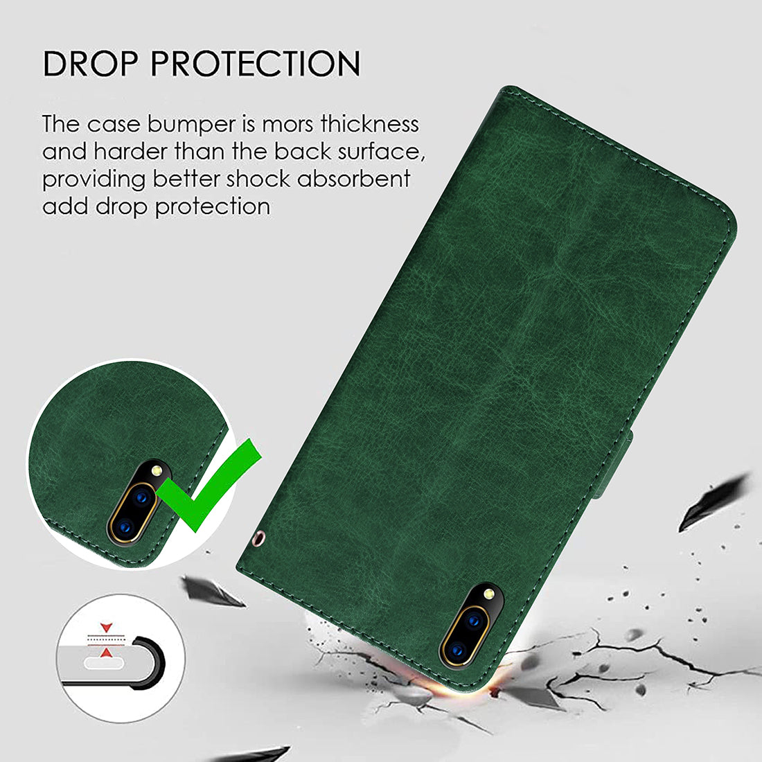 Premium Wallet Flip Cover for Vivo V11 Pro 4G