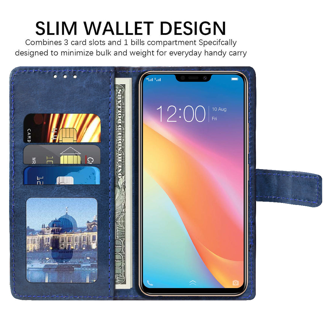 Premium Wallet Flip Cover for Vivo Y81 4G / Y81i 4G