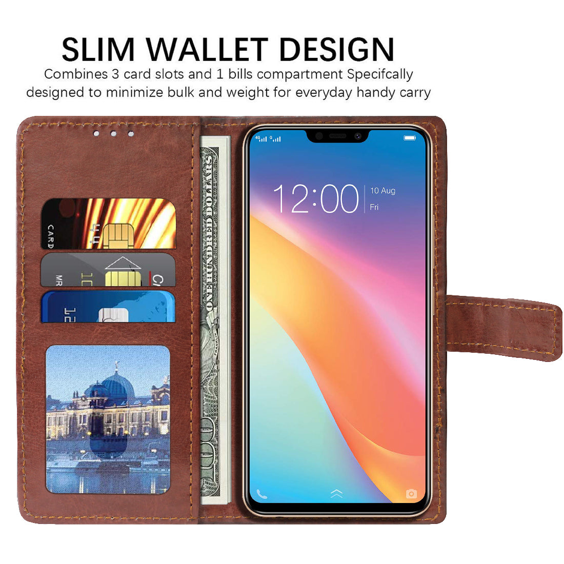 Premium Wallet Flip Cover for Vivo Y81 4G / Y81i 4G