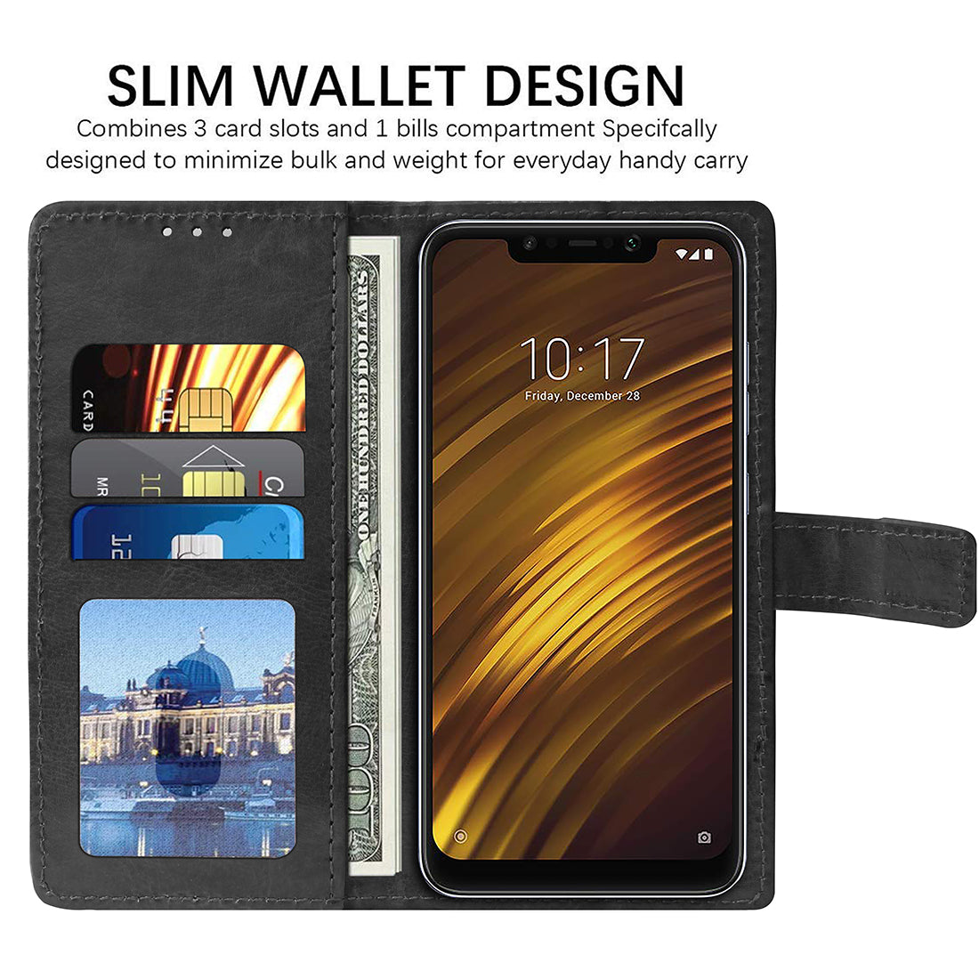 Premium Wallet Flip Cover for Xiaomi Pocophone F1