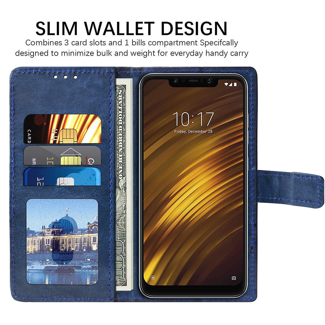 Premium Wallet Flip Cover for Xiaomi Pocophone F1