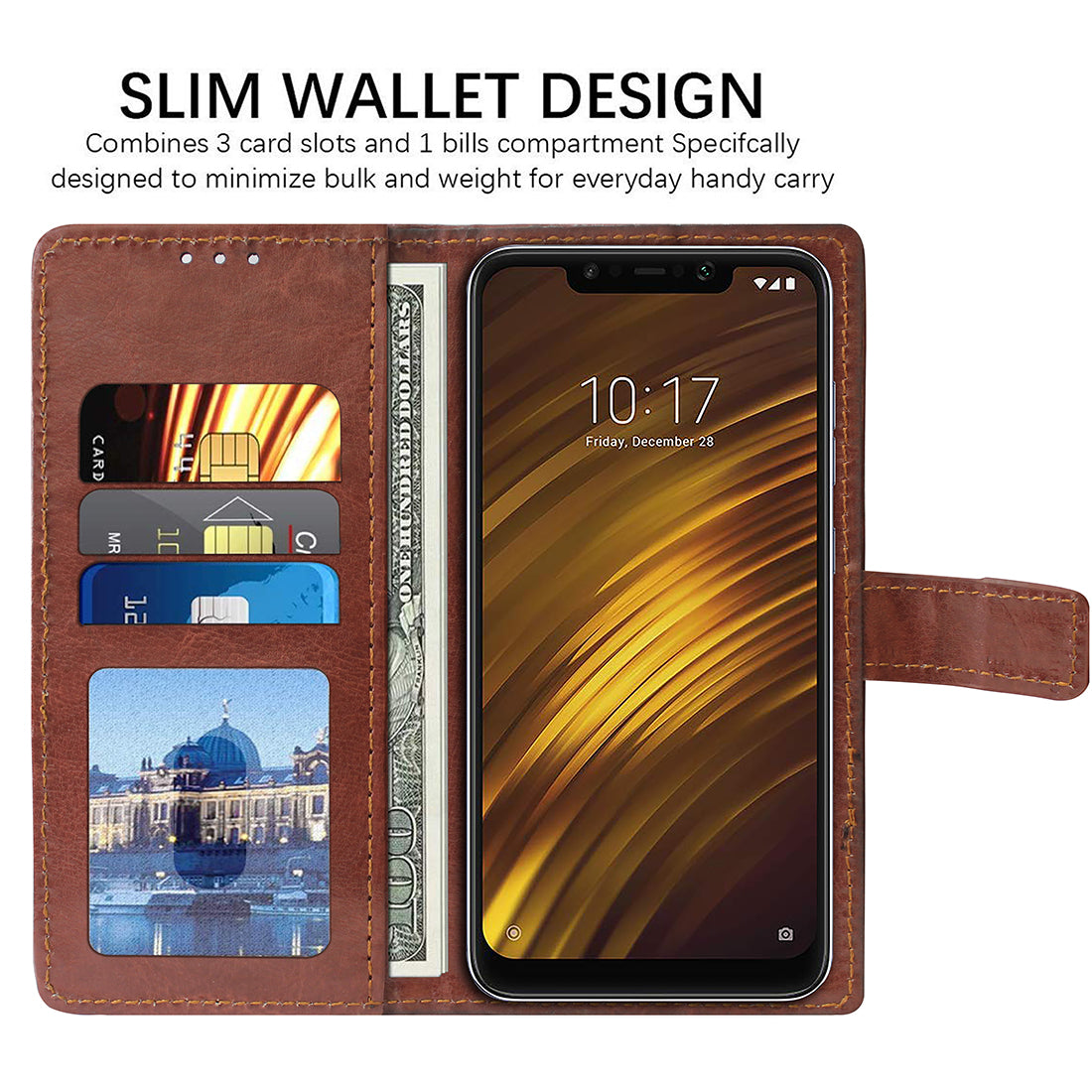 Premium Wallet Flip Cover for Xiaomi Pocophone F1