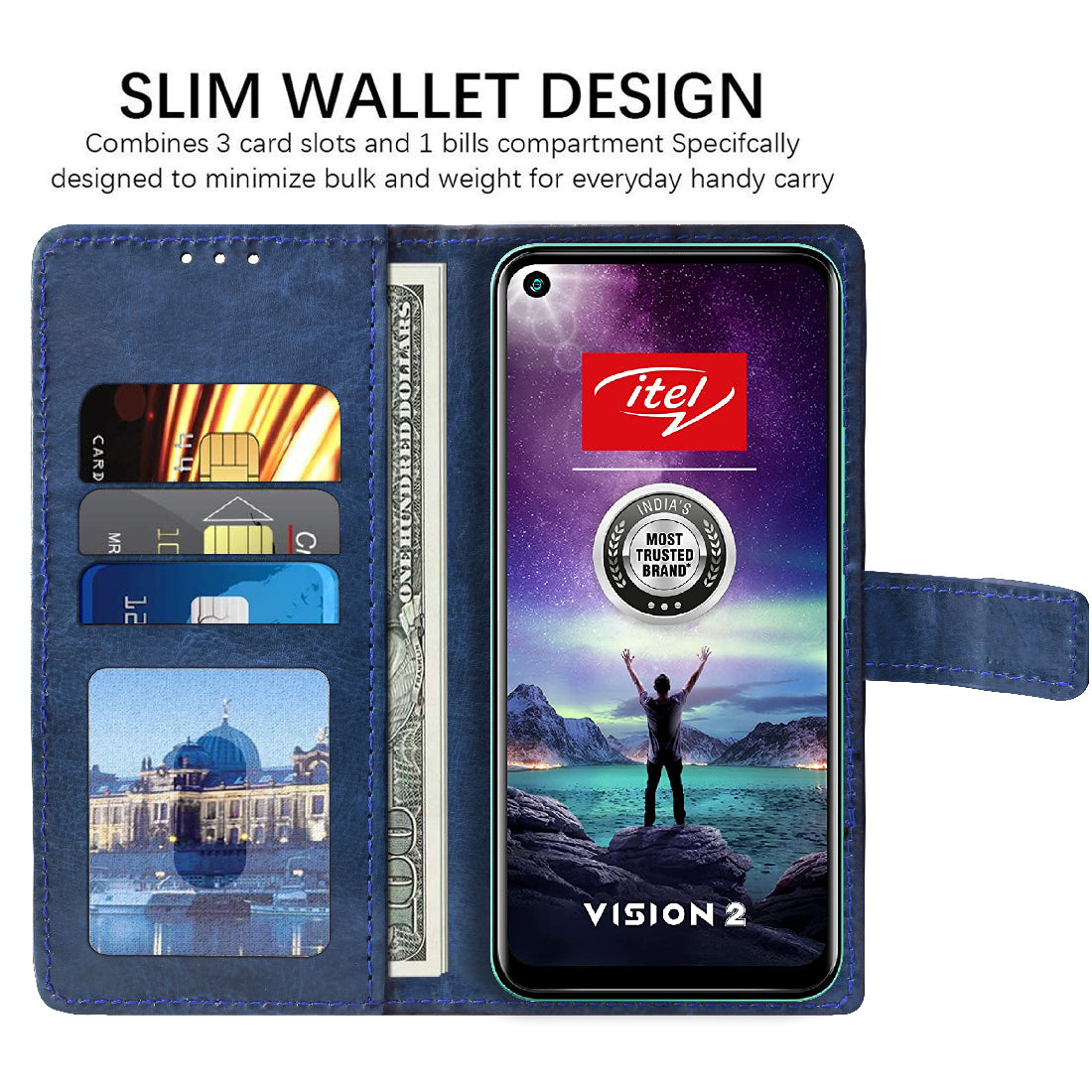 Premium Wallet Flip Cover for Itel Vision 2s 4G