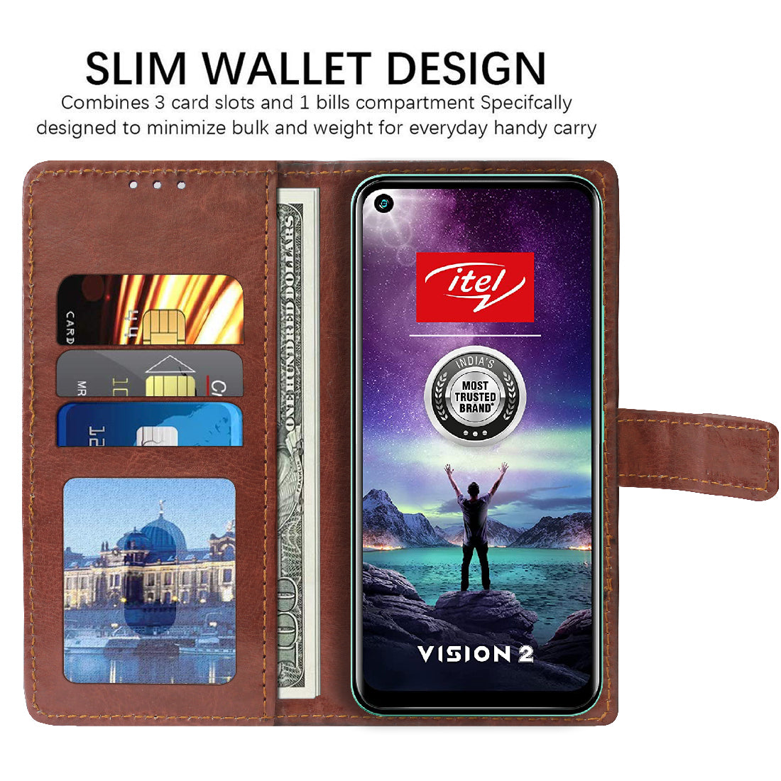 Premium Wallet Flip Cover for Itel Vision 2s 4G