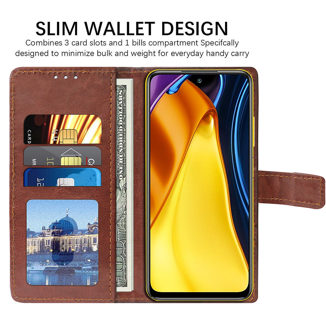Premium Wallet Flip Cover for Mi Poco M3 Pro